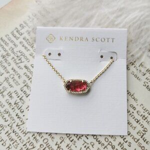Kendra Scott Elisa Berry red glass Gold Necklace